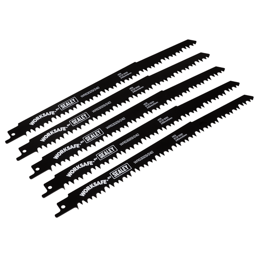 Sealey WRS3029/240 Reciprocating Saw Blade for Wood 240mm 5tpi - Pack of 5