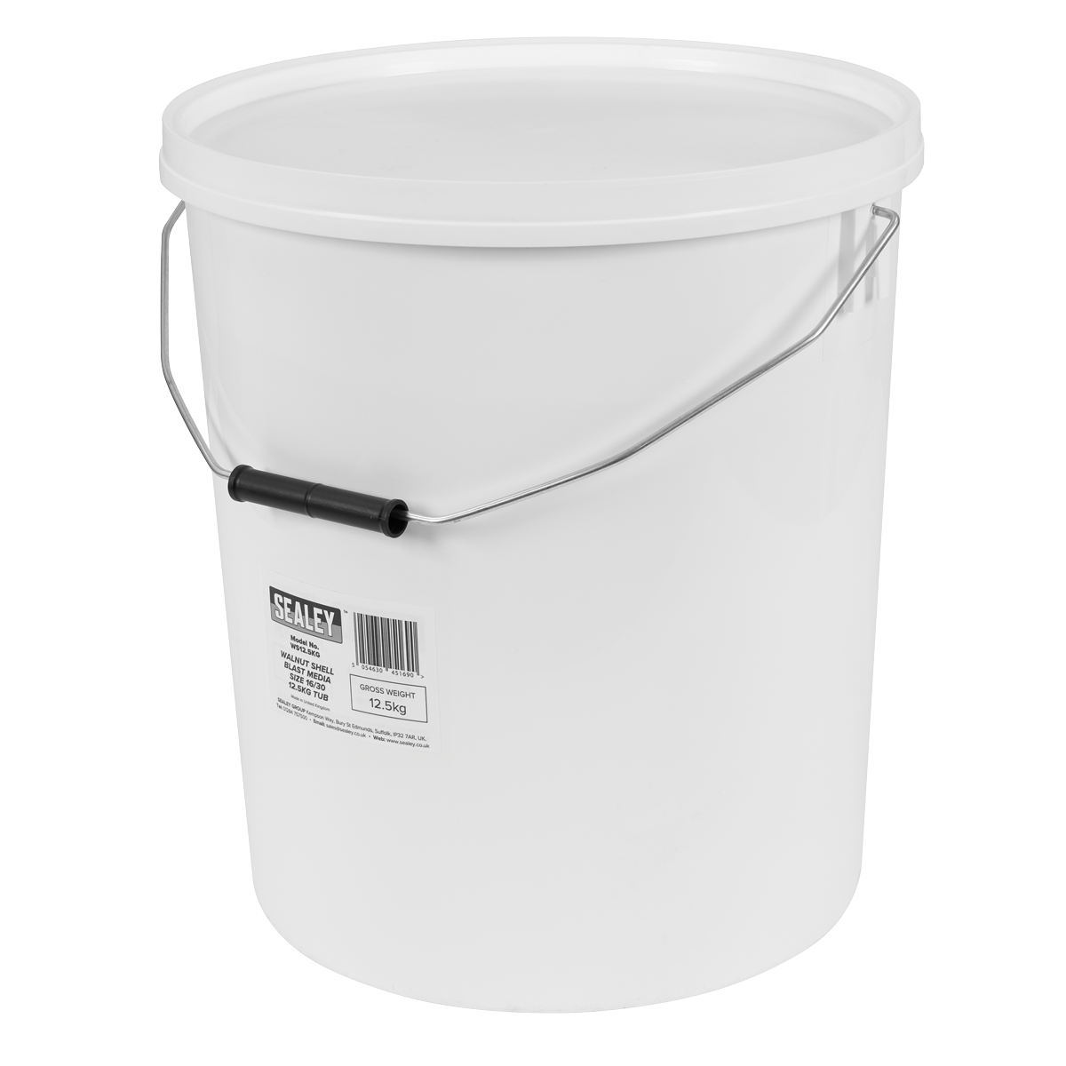 Sealey WS12.5KG Walnut Shell Blast Media - Size 16/30 - 12.5kg Tub