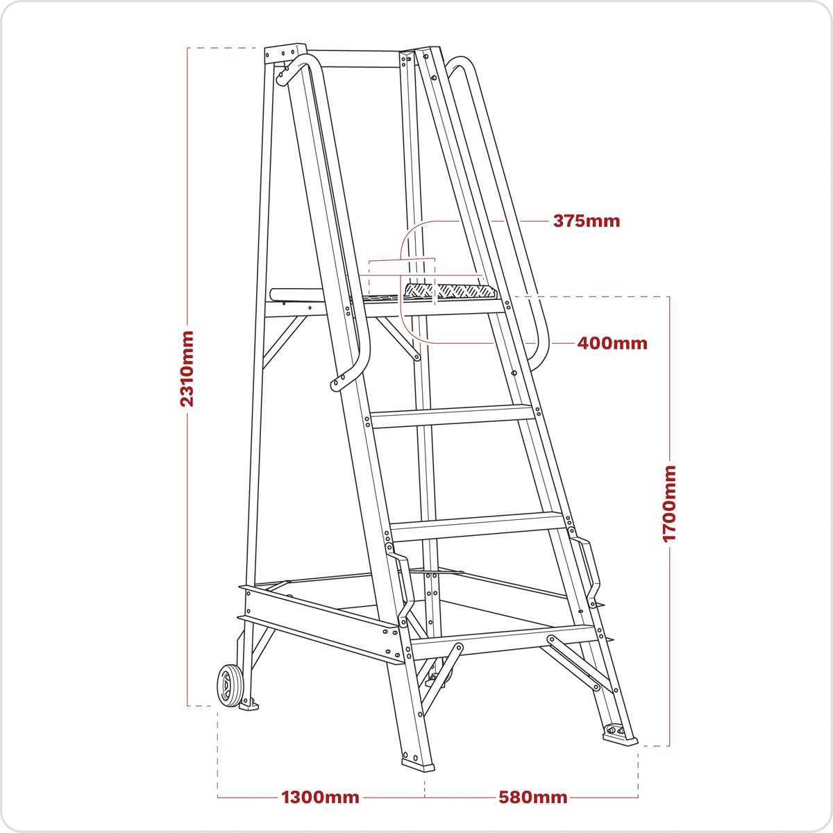 Sealey WS7 Warehouse Steps 7-Tread
