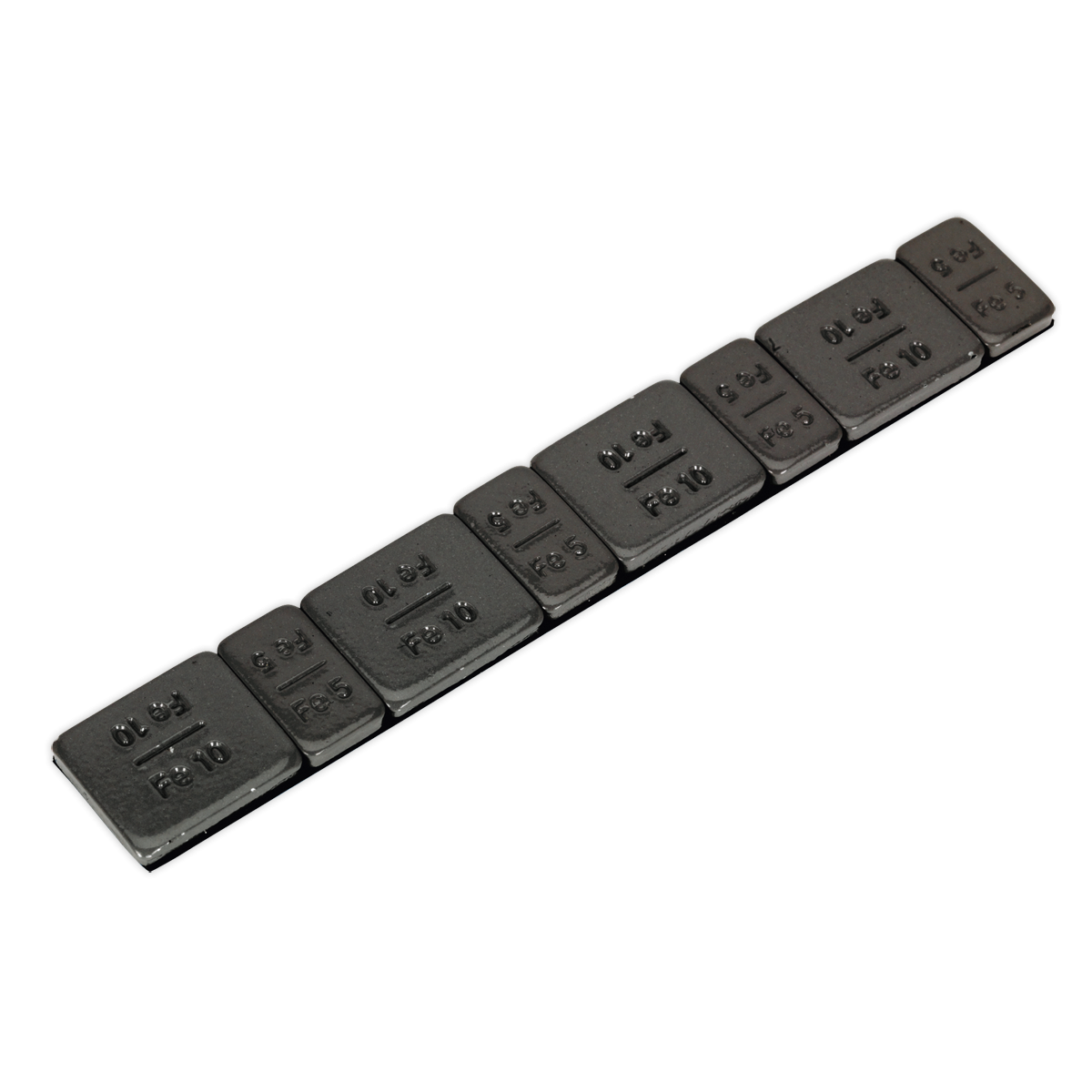 Sealey WWSA510B Black Steel Adhesive Wheel Weight 5/10g Strip of 8 - Pack of 50