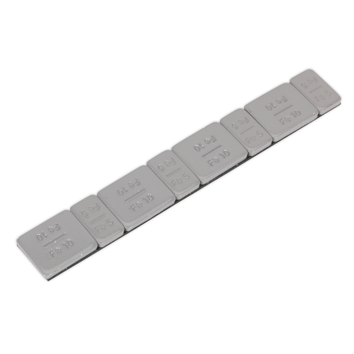 Sealey WWSA510PC Plastic Coated Zinc Plated Adhesive Wheel Weight 5/10g Strip of 8 (4 x Each Weight) - Pack of 100