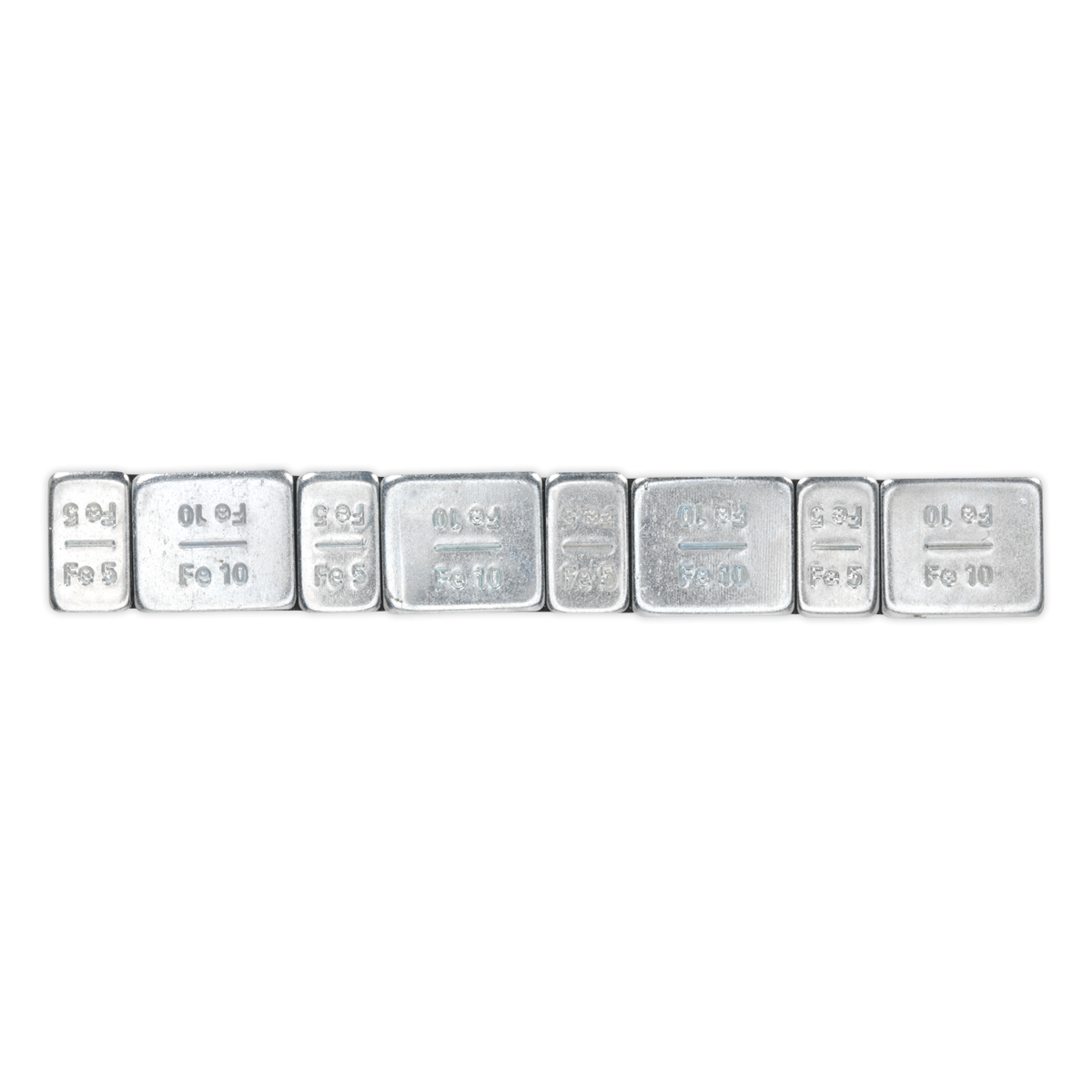 Sealey WWSA510 Steel Adhesive Wheel Weight 5/10g Strip of 8 - Pack of 100