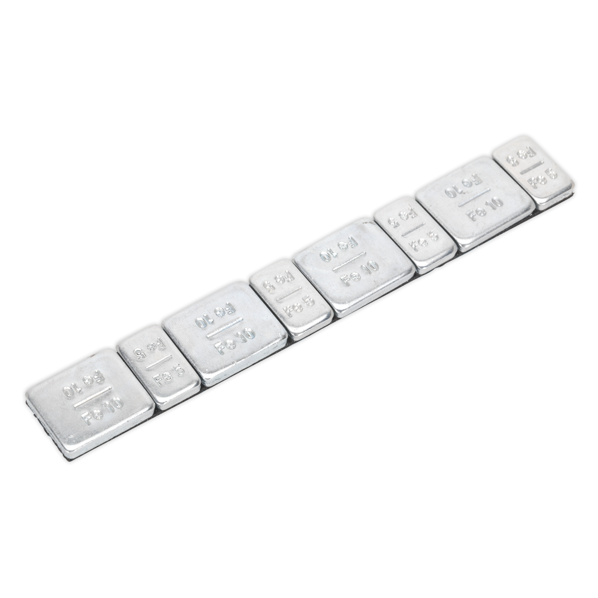 Sealey WWSA510 Steel Adhesive Wheel Weight 5/10g Strip of 8 - Pack of 100