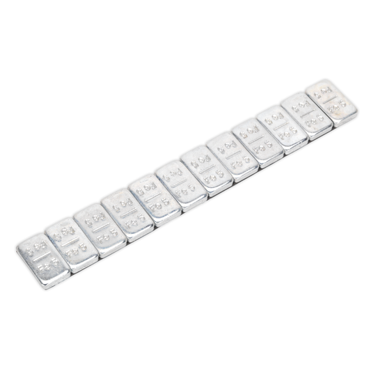 Sealey WWSA5 Steel Adhesive Wheel Weight 5g Strip of 12 - Pack of 100