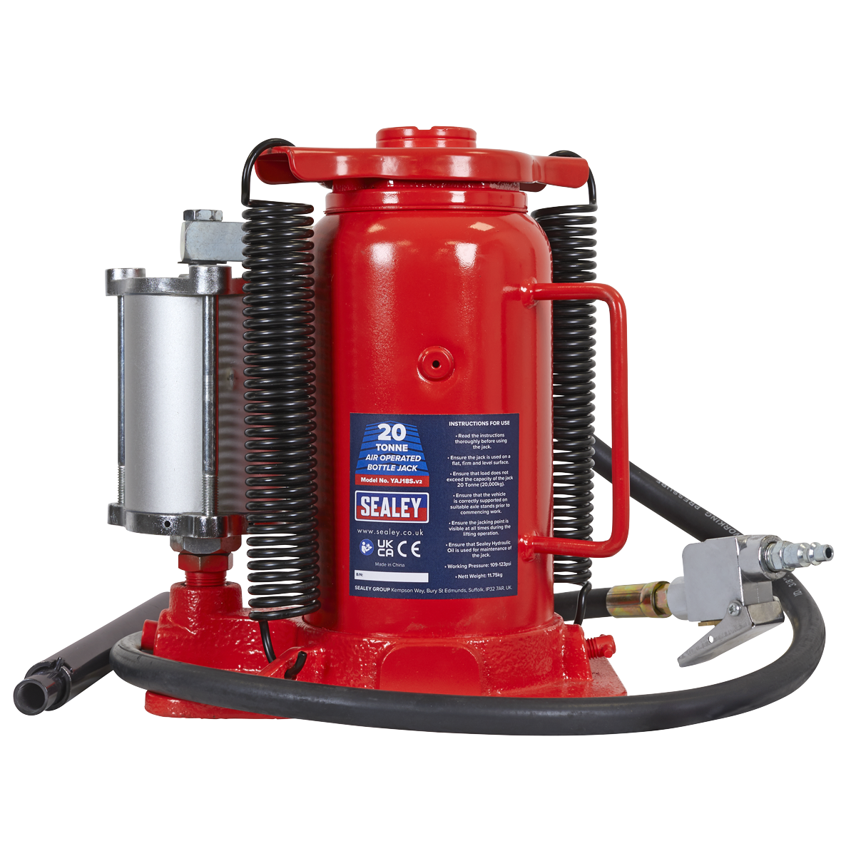 Sealey YAJ18S Air Operated Bottle Jack 20 Tonne
