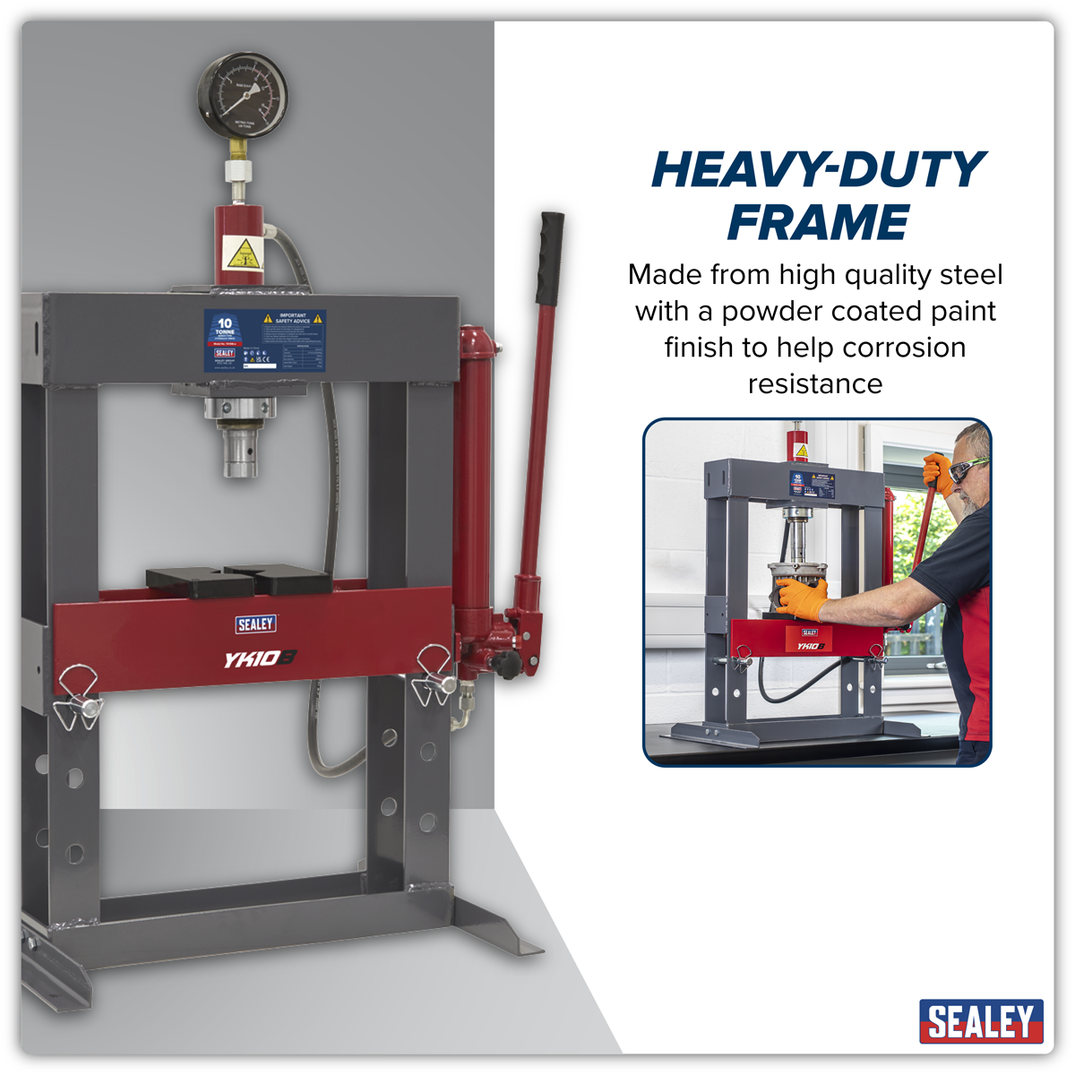 Sealey YK10B Hydraulic Press 10 Tonne Bench Type
