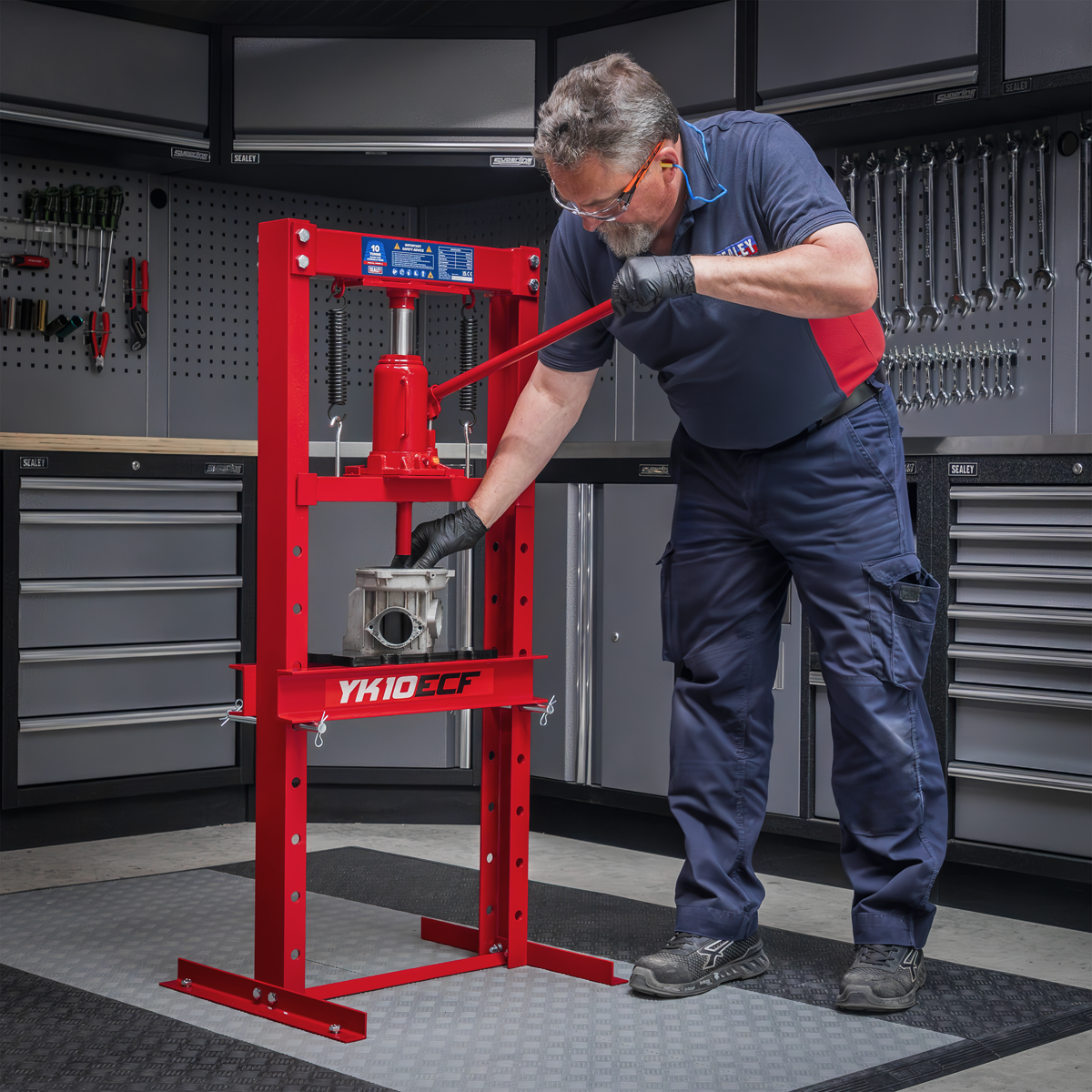 Sealey YK10ECF Hydraulic Floor Type Press 10 Tonne