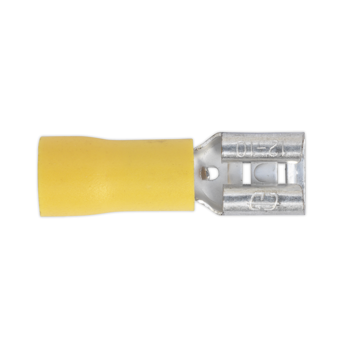 Sealey YT13 Push-On Female Terminal 6.3mm, Yellow - Pack of 100