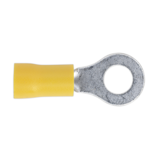 Sealey YT19 Easy-Entry Ring Terminal 6.4mm (1/4"), Yellow - Pack of 100