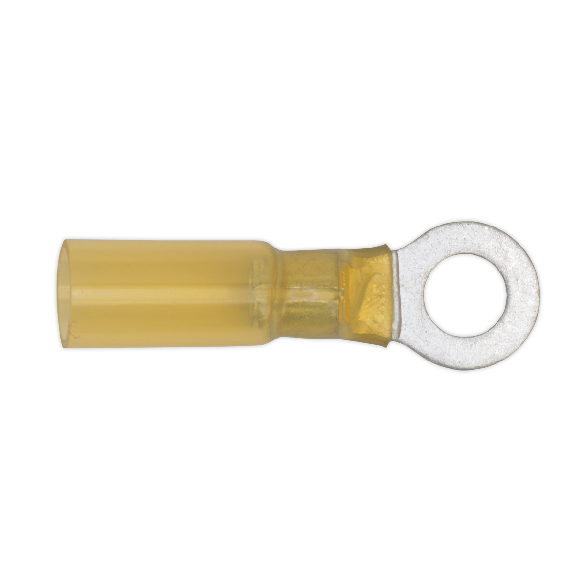 Sealey YTSR2564 Heat Shrink Ring Terminal 6.4mm, Yellow - Pack of 25