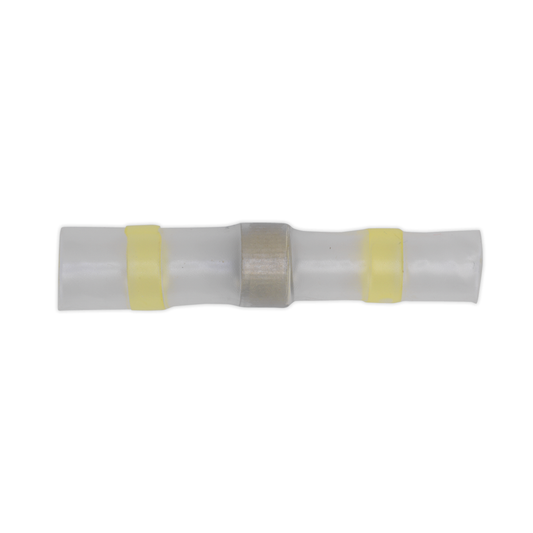 Sealey YTSSB25 Heat Shrink Butt Connector Solder Terminal 12-10 AWG, Yellow - Pack of 25