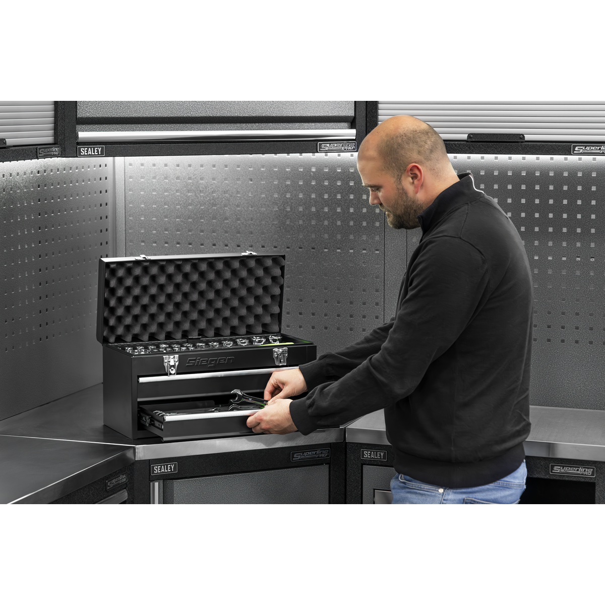 Siegen S01055 Siegen Portable Tool Chest 2 Drawer with Tool Kit 90pc