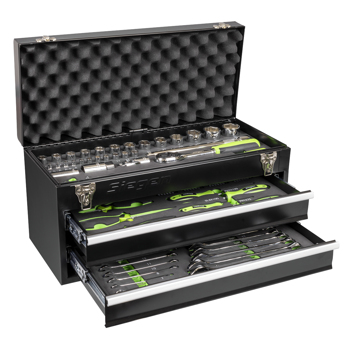 Siegen S01055 Siegen Portable Tool Chest 2 Drawer with Tool Kit 90pc