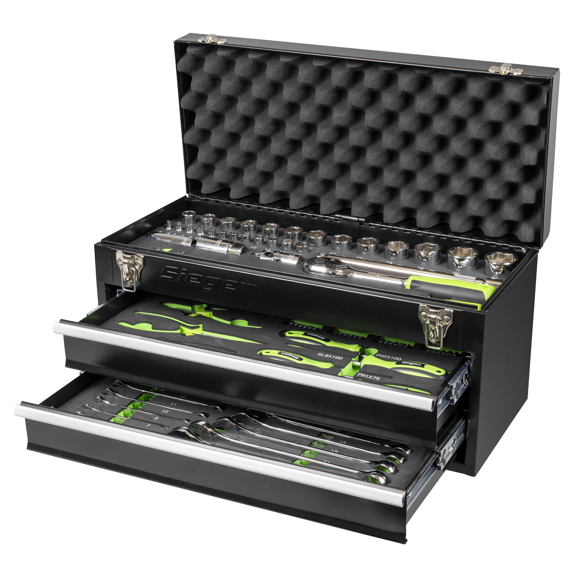 Siegen S01055 Siegen Portable Tool Chest 2 Drawer with Tool Kit 90pc