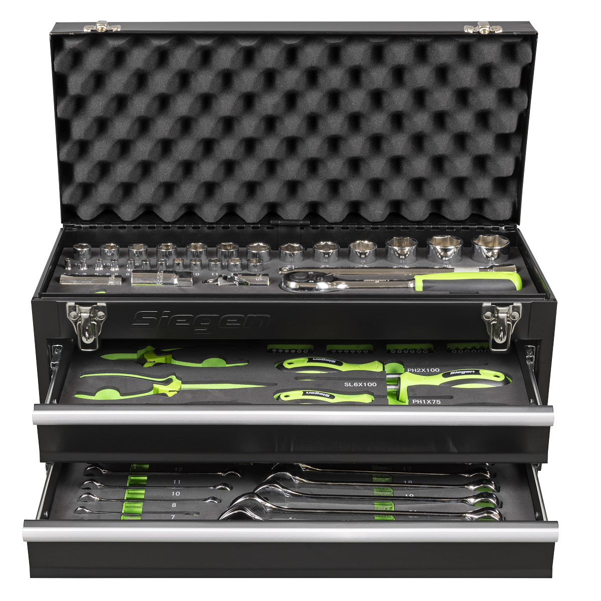 Siegen S01055 Siegen Portable Tool Chest 2 Drawer with Tool Kit 90pc