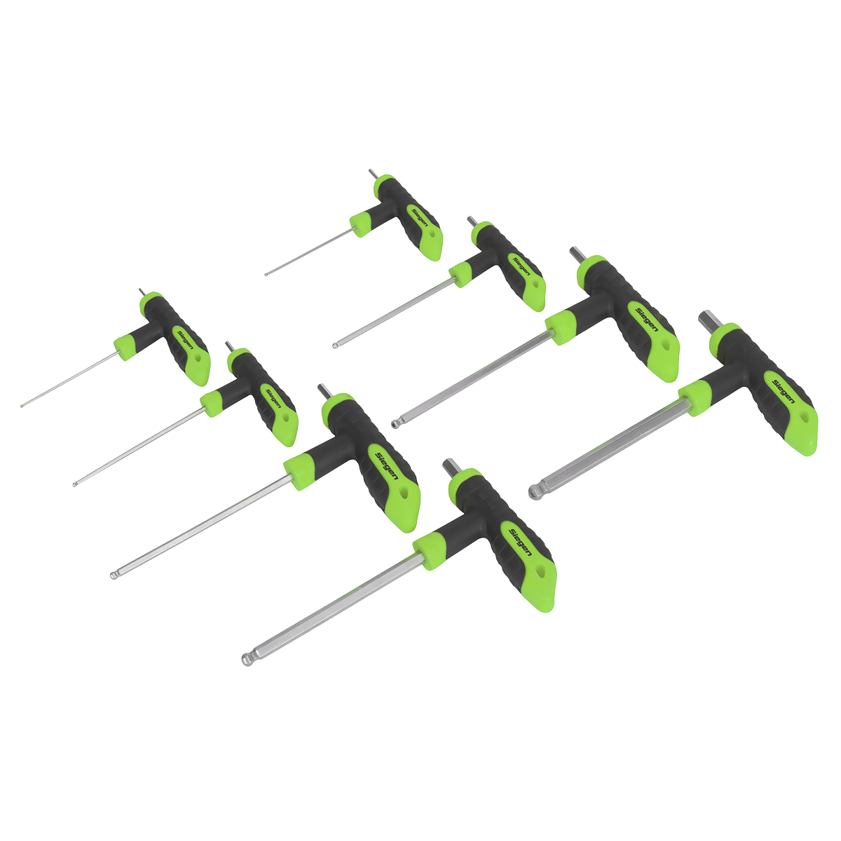 Siegen S01069 Siegen T-Handle Ball-End Hex Key Set 8pc