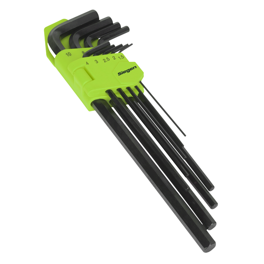 Siegen S01092 Extra-Long Hex Key Set 9pc