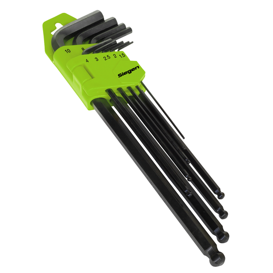 Siegen S01094 Siegen Extra-Long Ball-End Hex Key Set 9pc