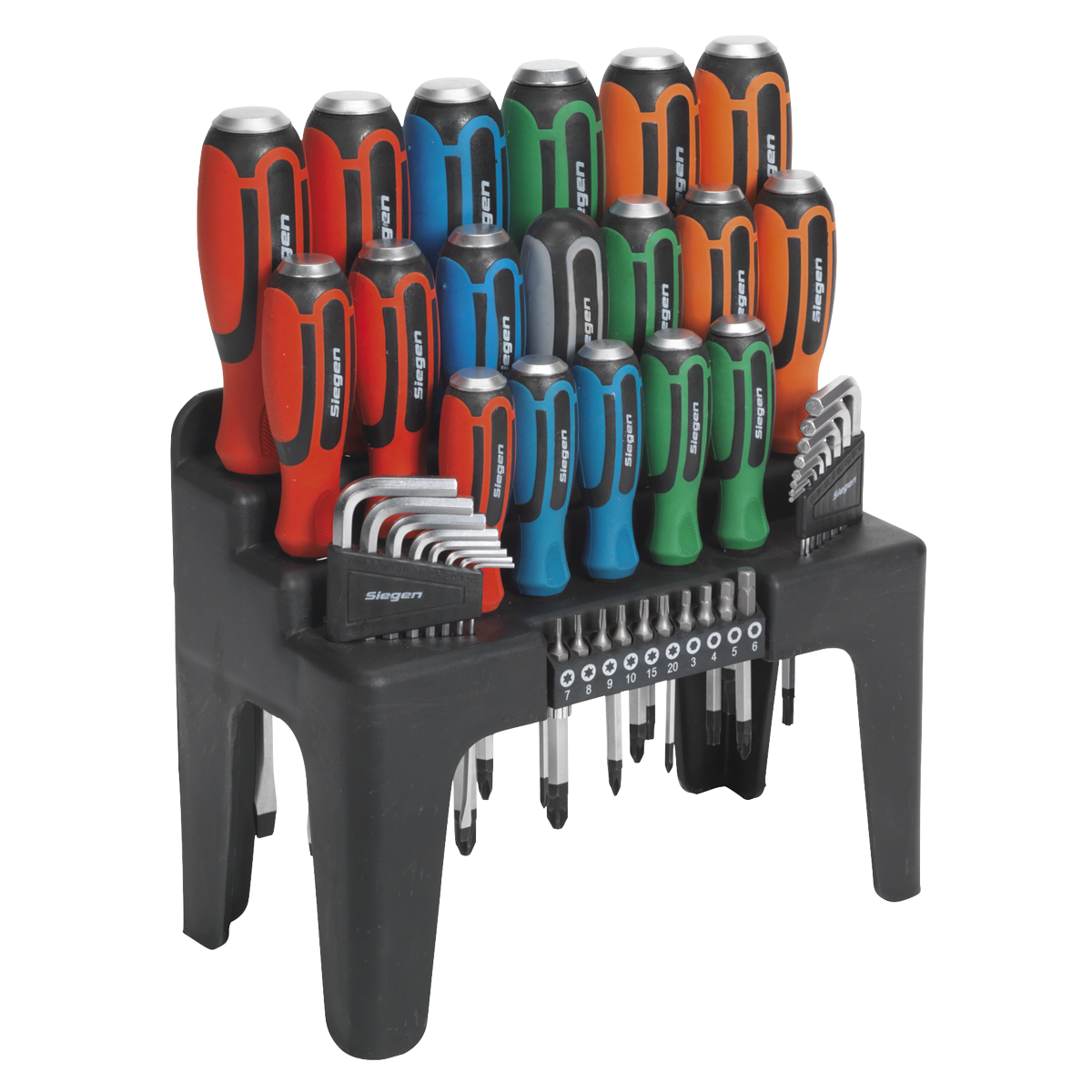 Siegen S01106 Siegen Hammer-Thru Screwdriver, Hex Key & Bit Set 44pc