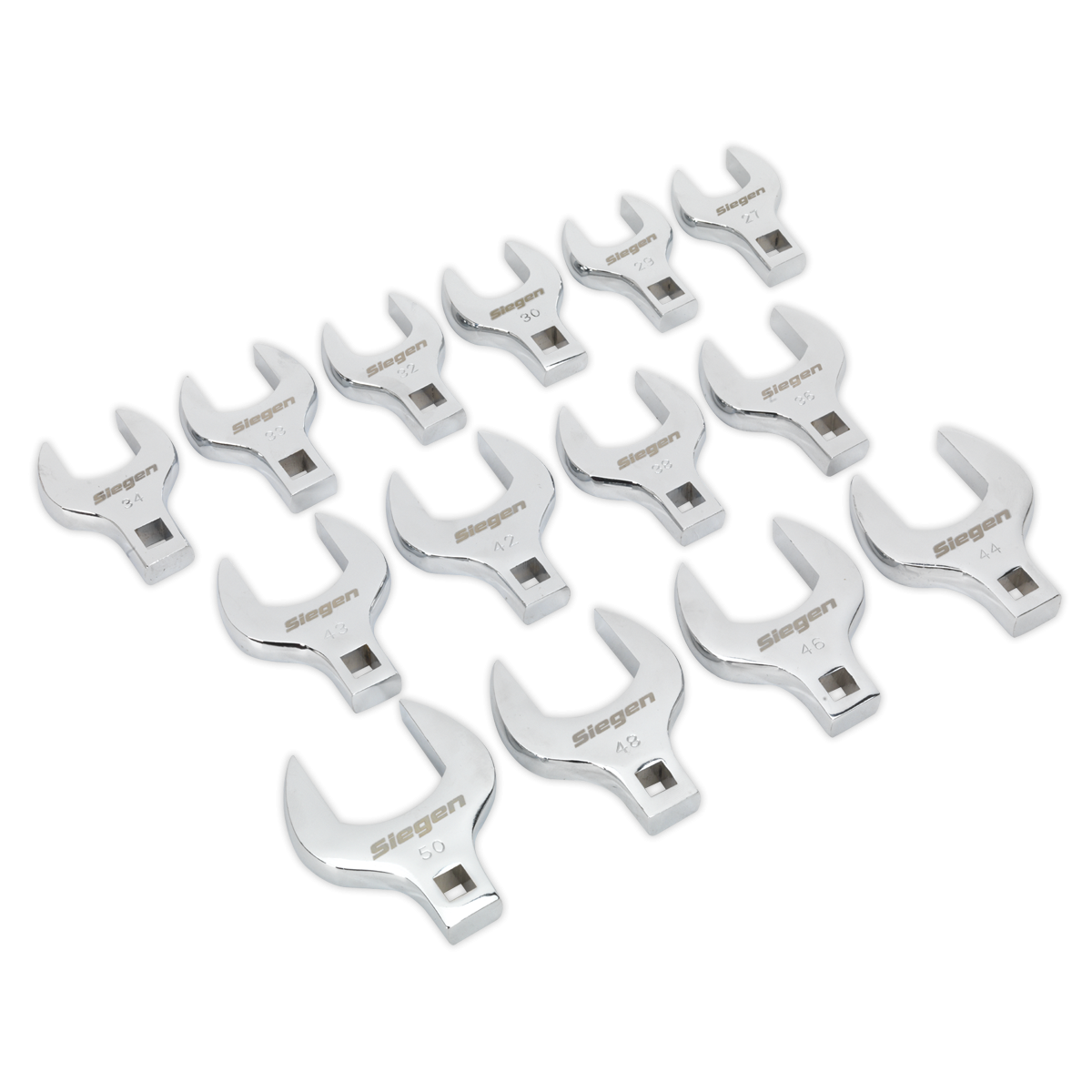 Siegen S01109 Siegen Crow's Foot Open End Spanner Set 1/2"Sq Drive 14pc