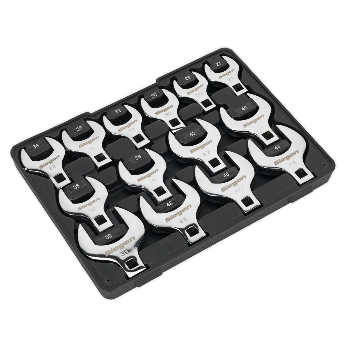 Siegen S01109 Siegen Crow's Foot Open End Spanner Set 1/2"Sq Drive 14pc