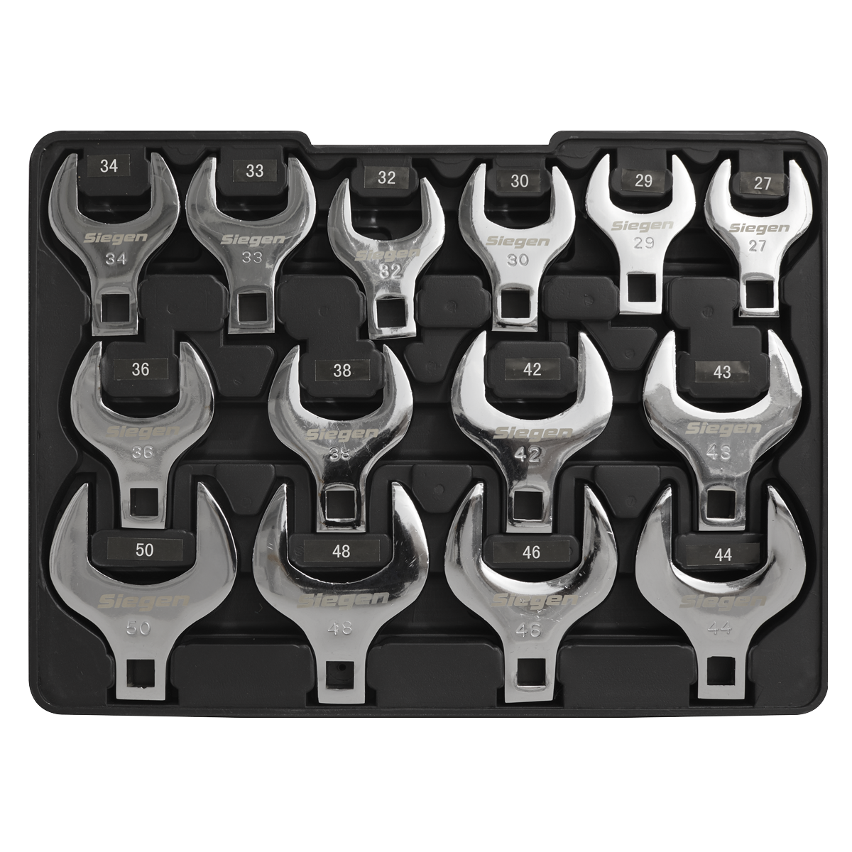 Siegen S01109 Siegen Crow's Foot Open End Spanner Set 1/2"Sq Drive 14pc