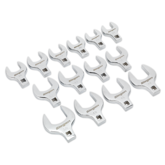 Siegen S01109 Siegen Crow's Foot Open End Spanner Set 1/2"Sq Drive 14pc