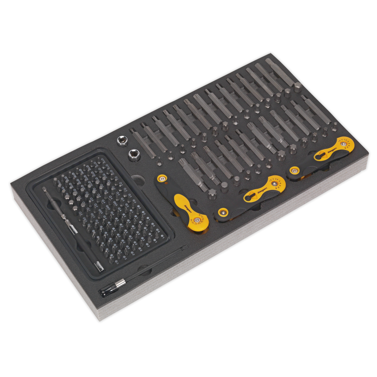 Siegen S01126 Siegen Specialised Bit Set & Folding Hex Keys with Tool Tray 192pc