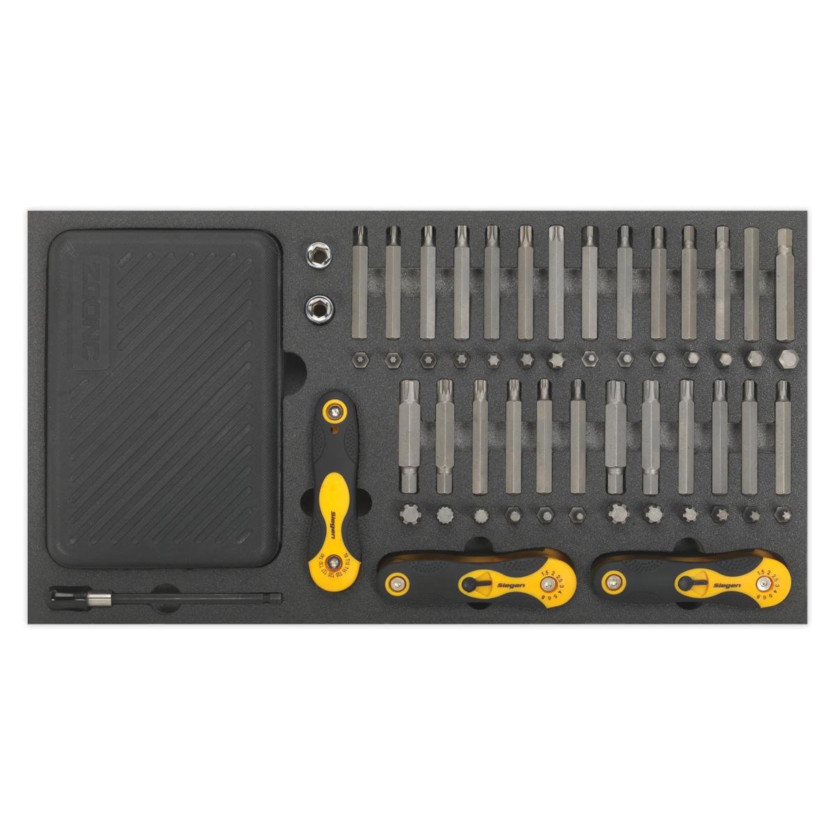 Siegen S01126 Siegen Specialised Bit Set & Folding Hex Keys with Tool Tray 192pc