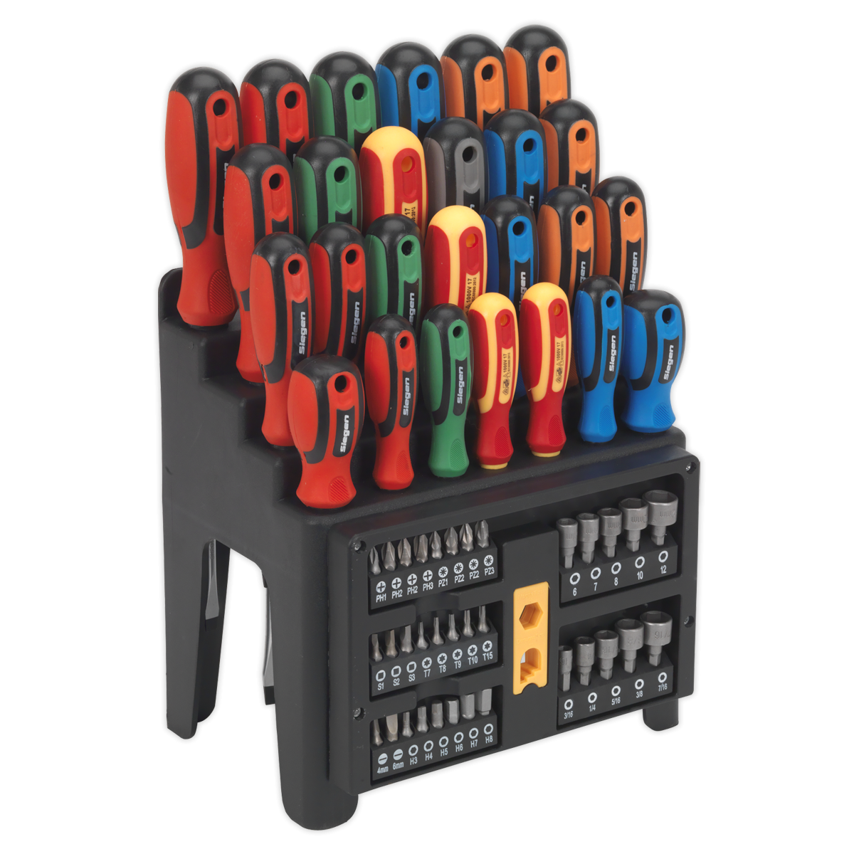 Siegen S01152 Siegen Screwdriver, Bit & Nut Driver Set 61pc