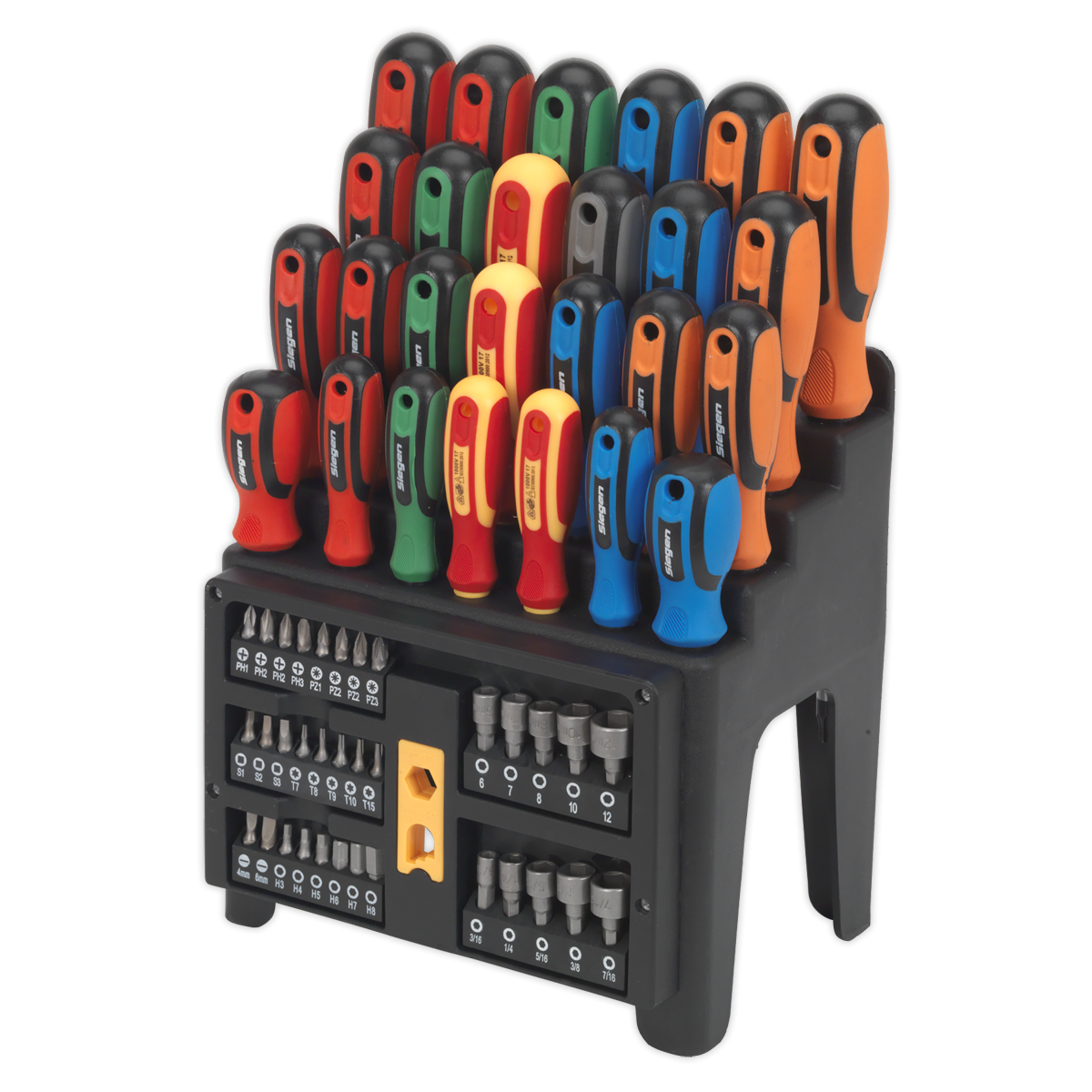 Siegen S01152 Siegen Screwdriver, Bit & Nut Driver Set 61pc