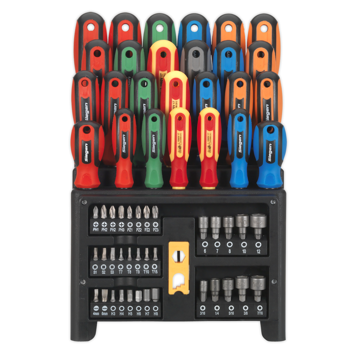 Siegen S01152 Siegen Screwdriver, Bit & Nut Driver Set 61pc