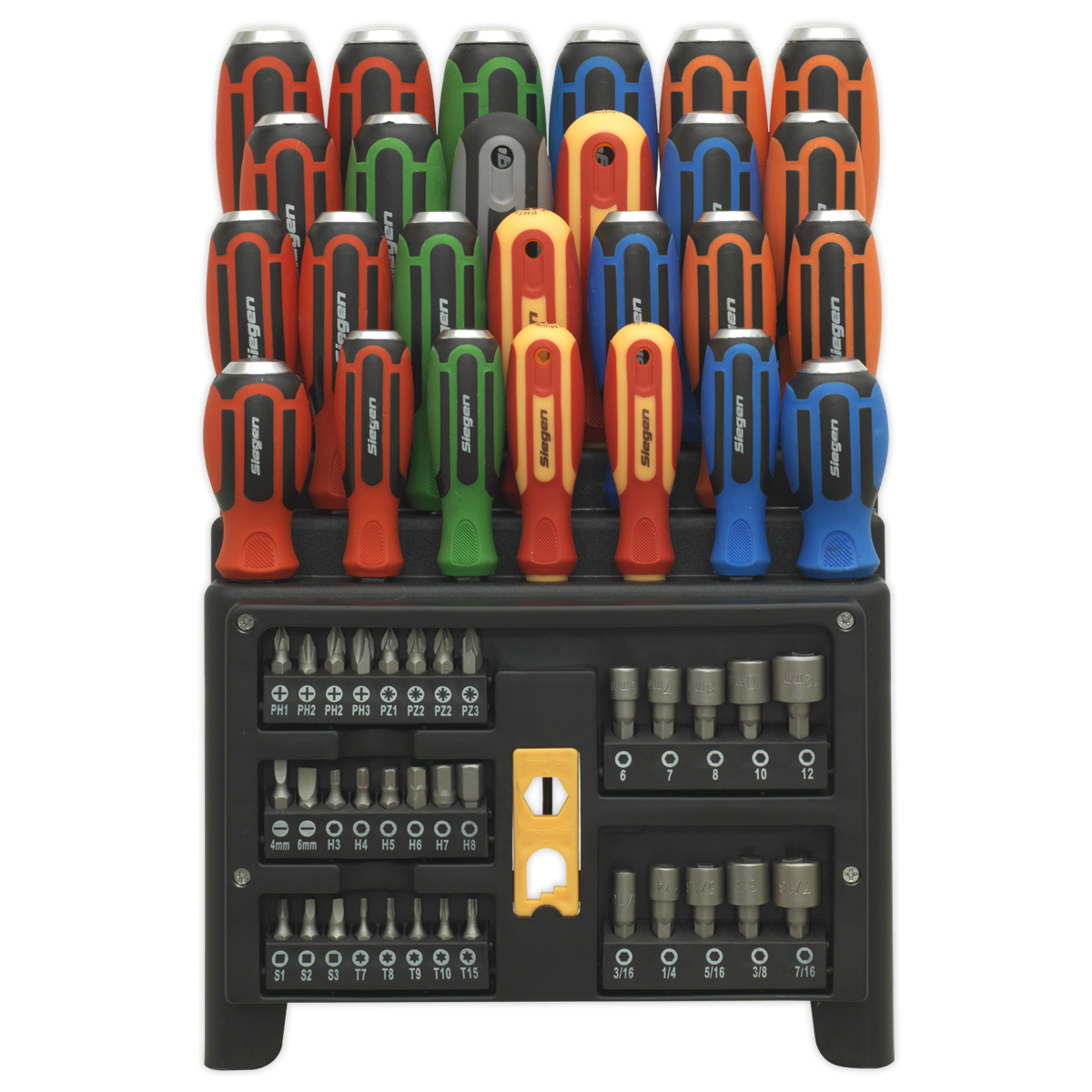 Siegen S01153 Siegen Hammer-Thru Screwdriver, Bit & Nut Driver Set 61pc