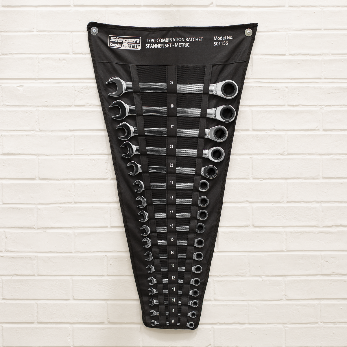 Siegen S01156 Siegen Combination Ratchet Spanner Set 17pc