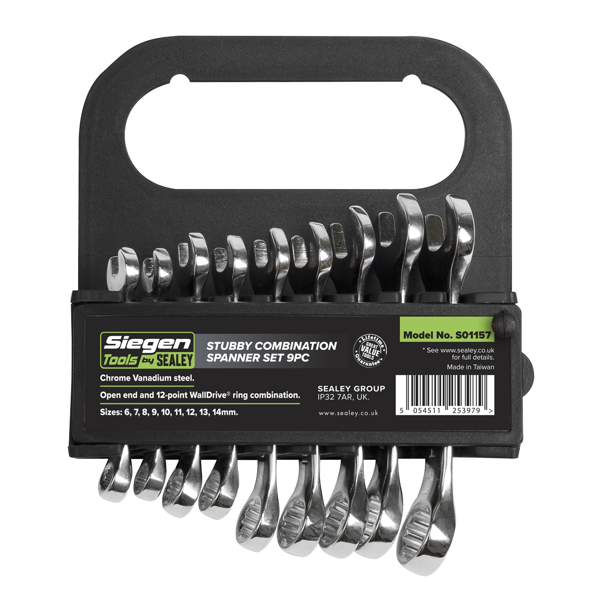 Siegen S01157 Siegen Stubby Combination Spanner Set 9pc