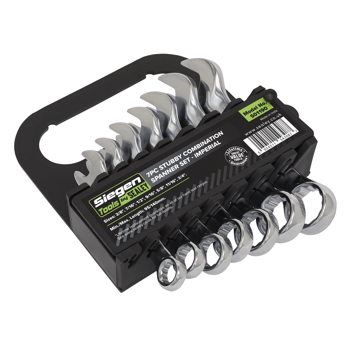 Siegen S01190 Siegen Imperial Stubby Combination Spanner Set 7pc