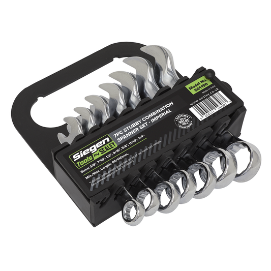 Siegen S01190 Siegen Imperial Stubby Combination Spanner Set 7pc