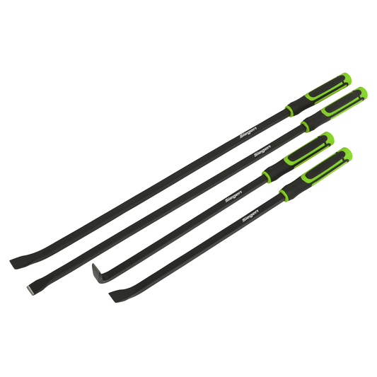 Siegen S01193 Heavy-Duty Pry Bar Set with Hammer Cap 4pc