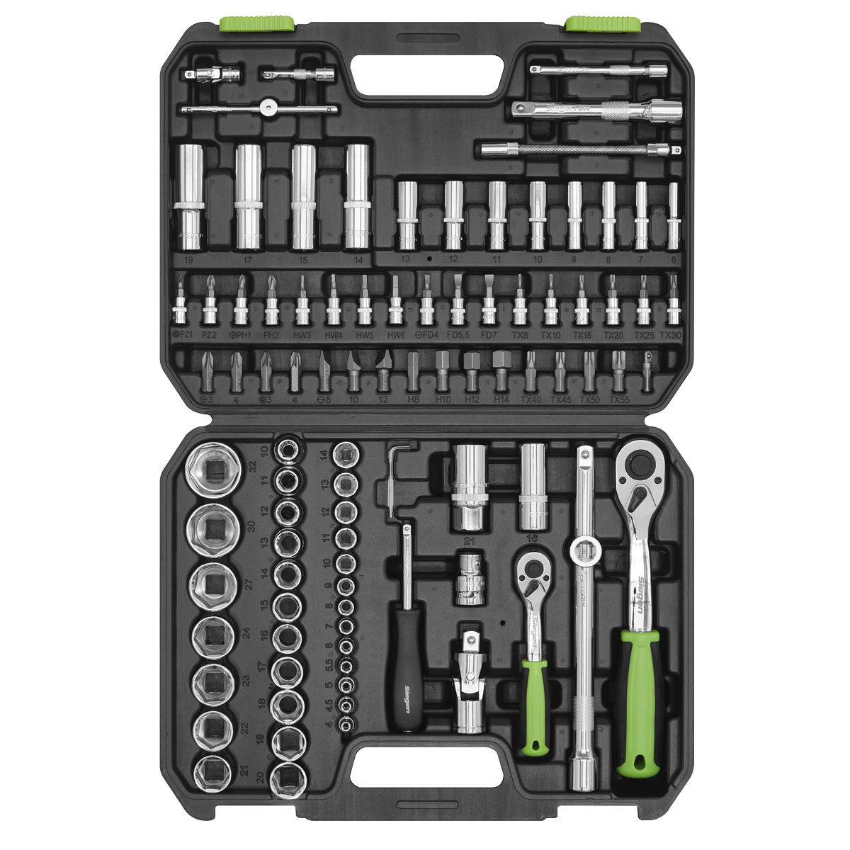 Siegen S01210 Siegen Socket Set 1/4" & 1/2"Sq Drive 94pc