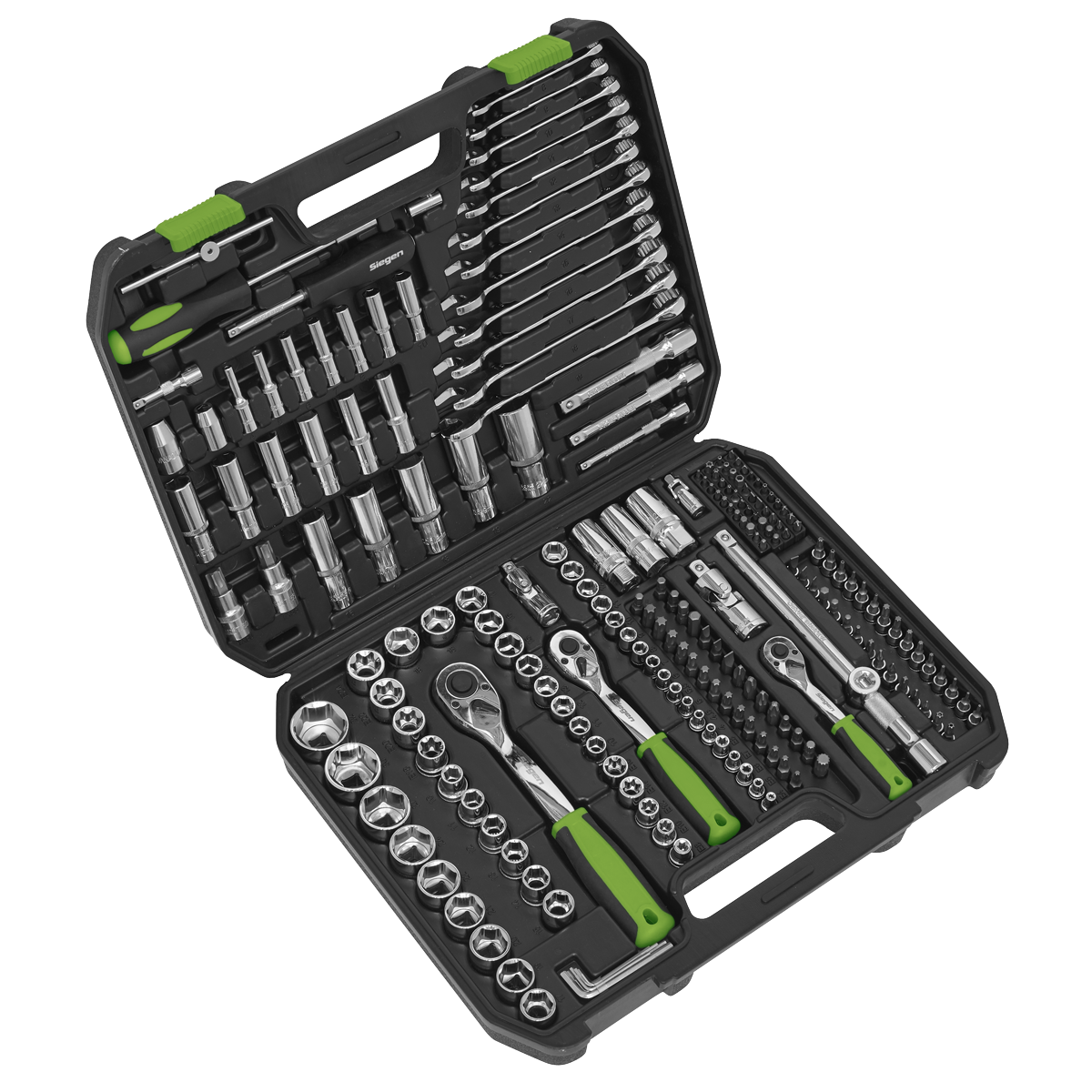 Siegen S01212 Siegen Socket Set 1/4", 3/8" & 1/2"Sq Drive 219pc