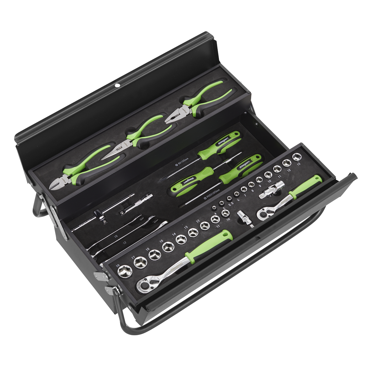 Siegen S01215 Siegen Cantilever Toolbox with Tool Kit 70pc