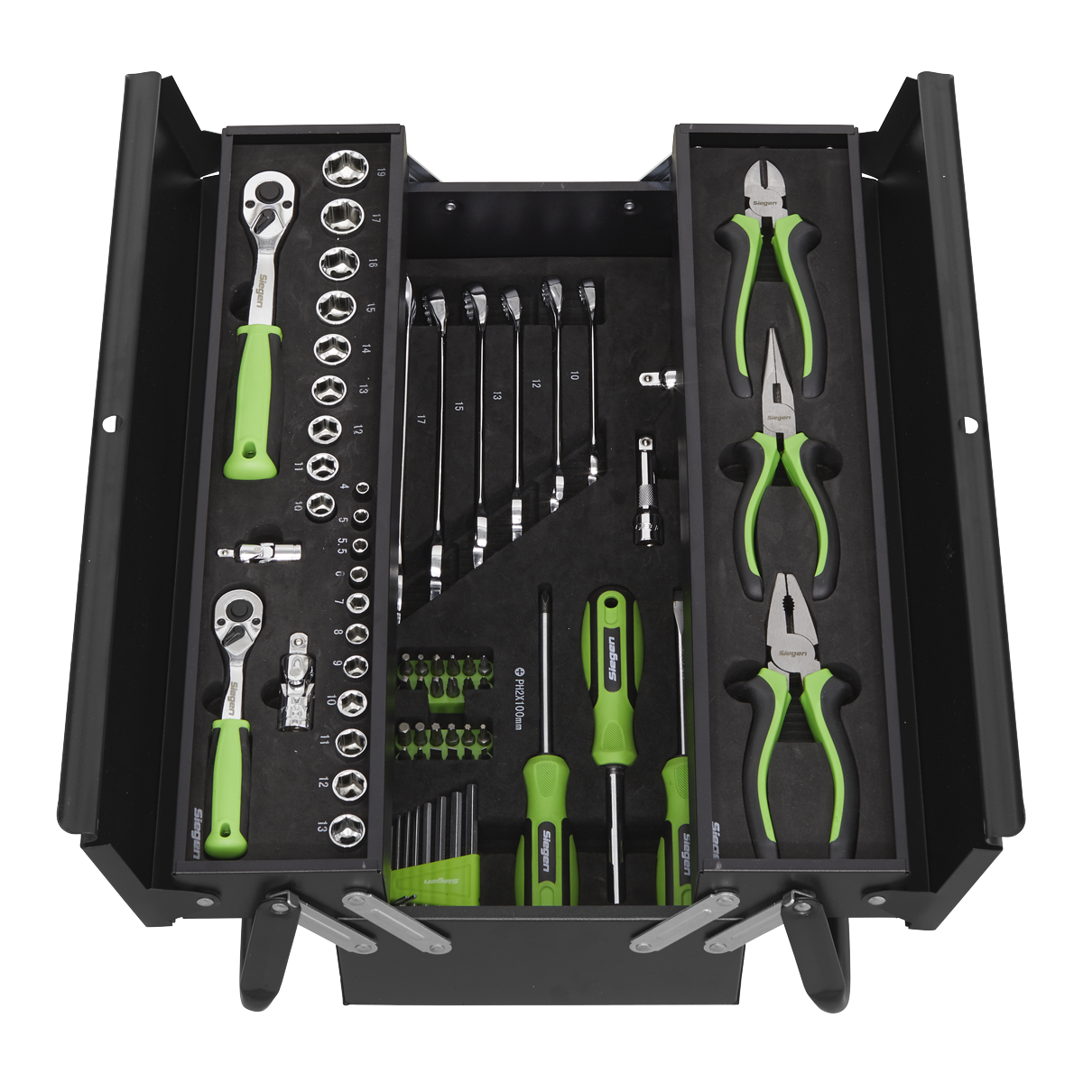 Siegen S01215 Siegen Cantilever Toolbox with Tool Kit 70pc