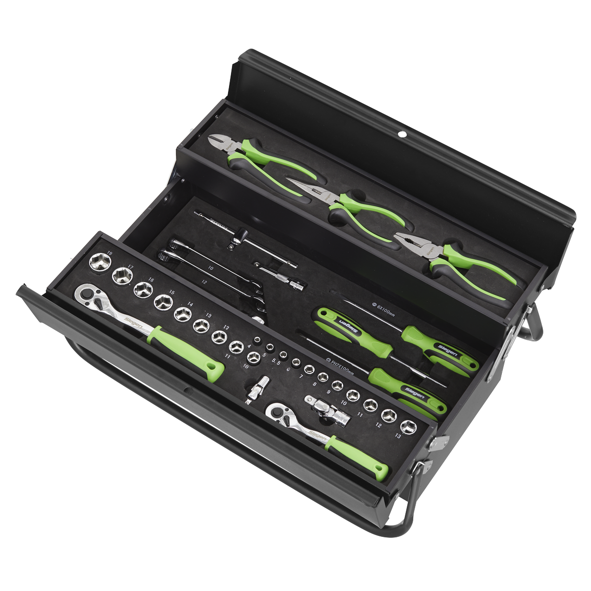 Siegen S01215 Siegen Cantilever Toolbox with Tool Kit 70pc