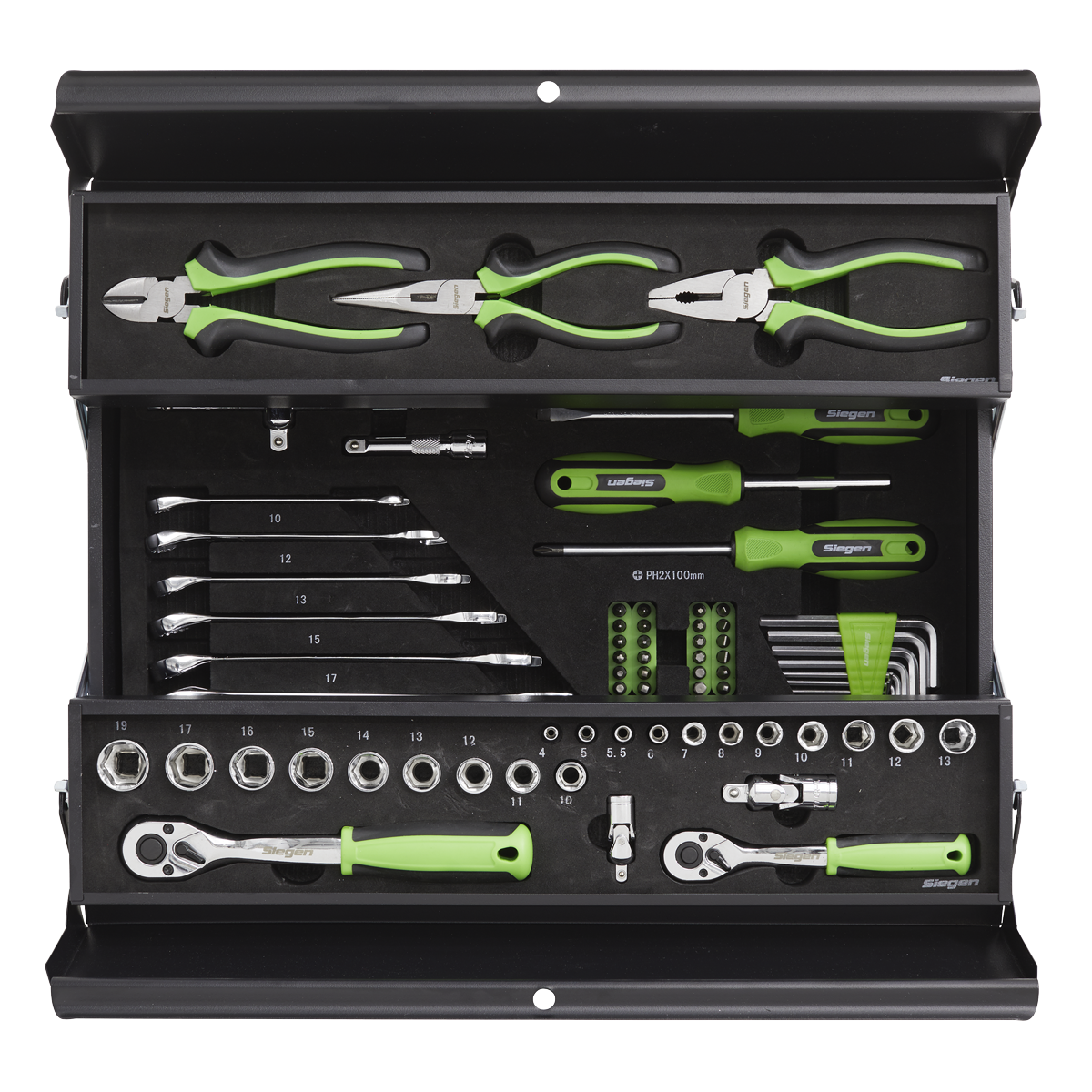 Siegen S01215 Siegen Cantilever Toolbox with Tool Kit 70pc