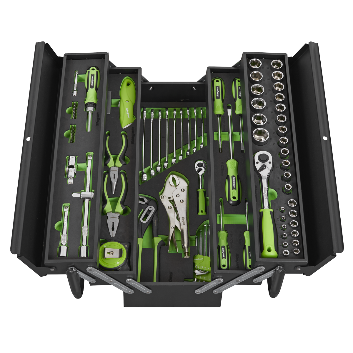 Siegen S01216 Cantilever Toolbox with 86pc Tool Kit