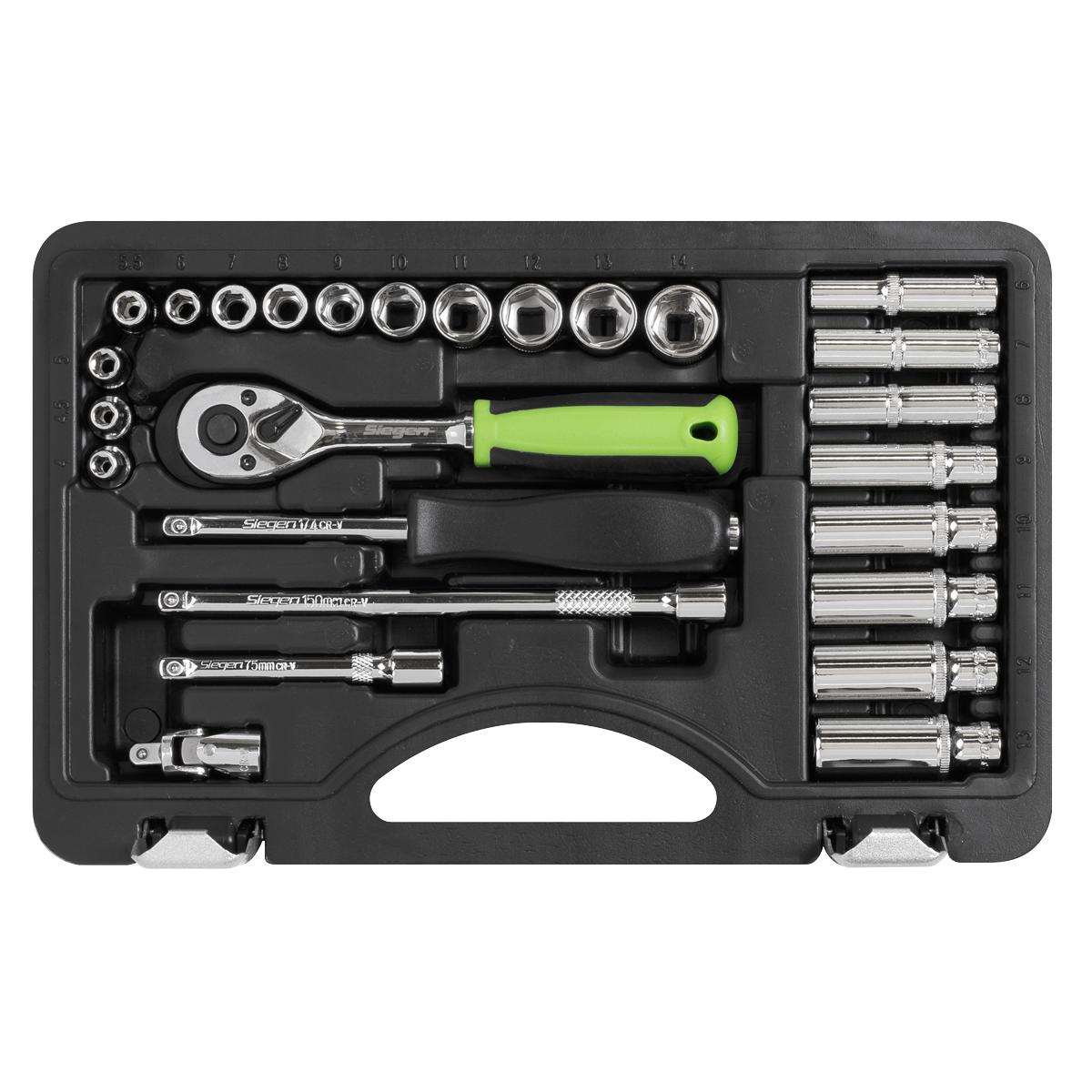Siegen S01234 Siegen Socket Set 1/4"Sq Drive 26pc