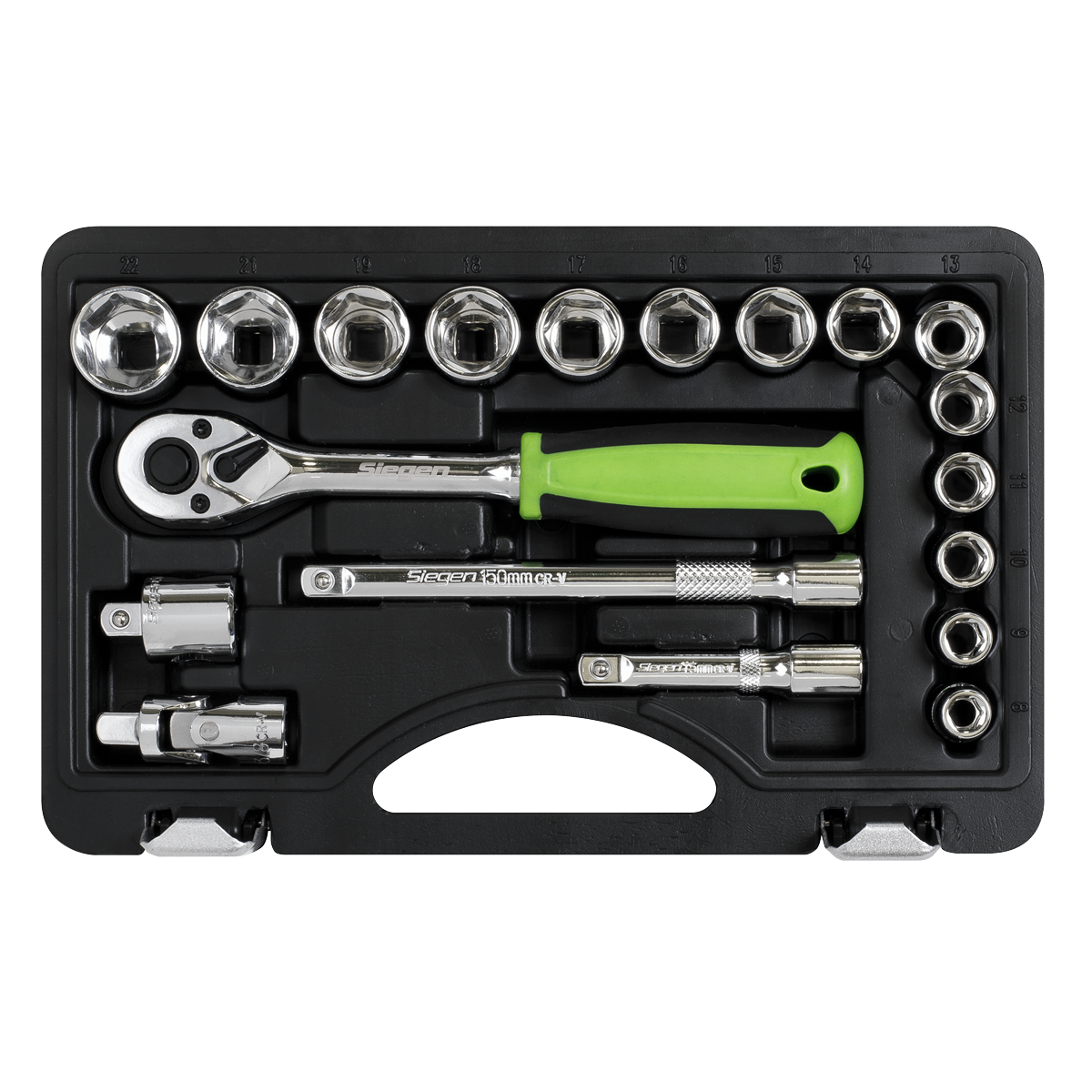 Siegen S01235 Siegen Socket Set 3/8"Sq Drive 19pc