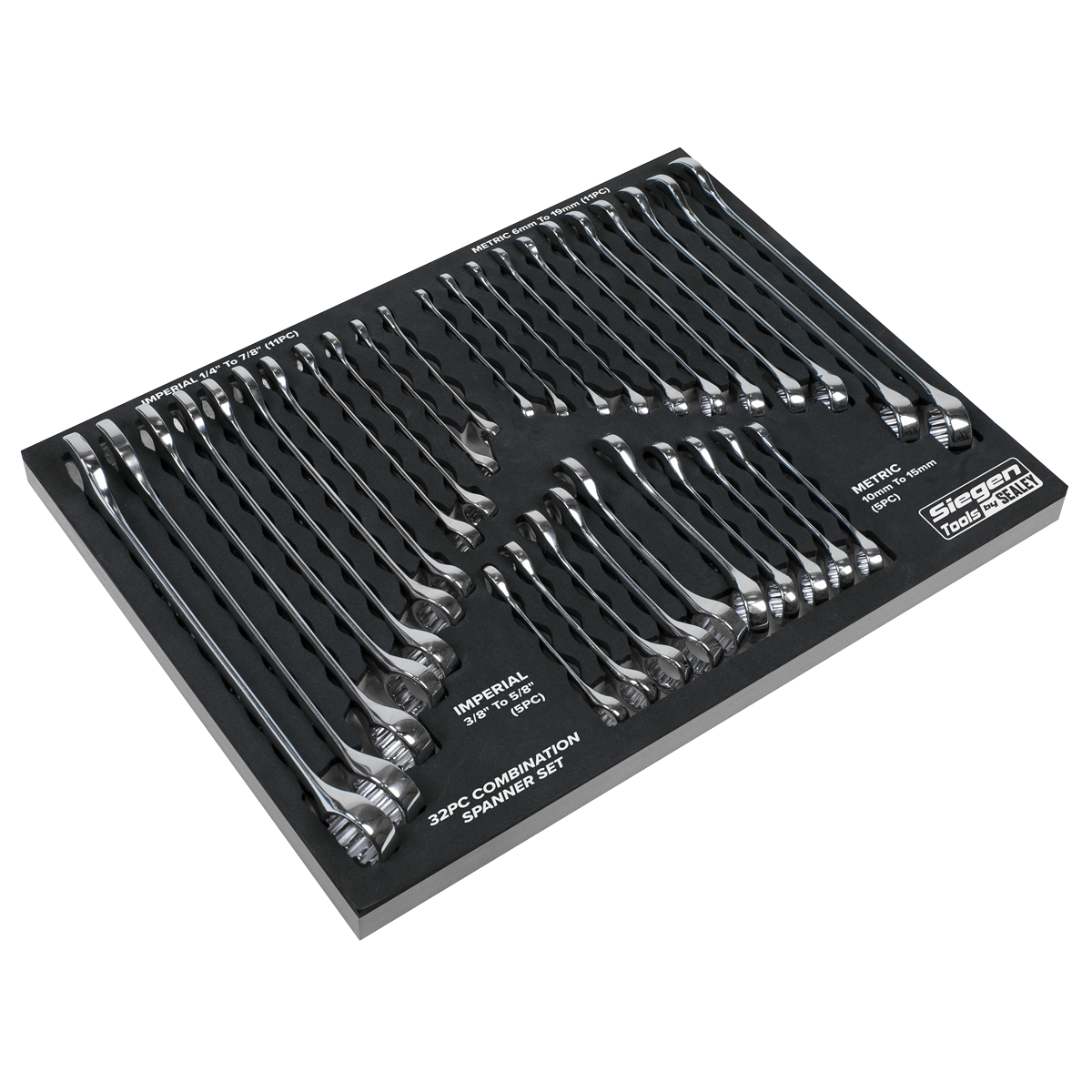 Siegen S01239 Siegen Metric/Imperial Combination Spanner Set 32pc
