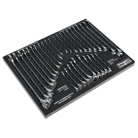 Siegen S01239 Siegen Metric/Imperial Combination Spanner Set 32pc