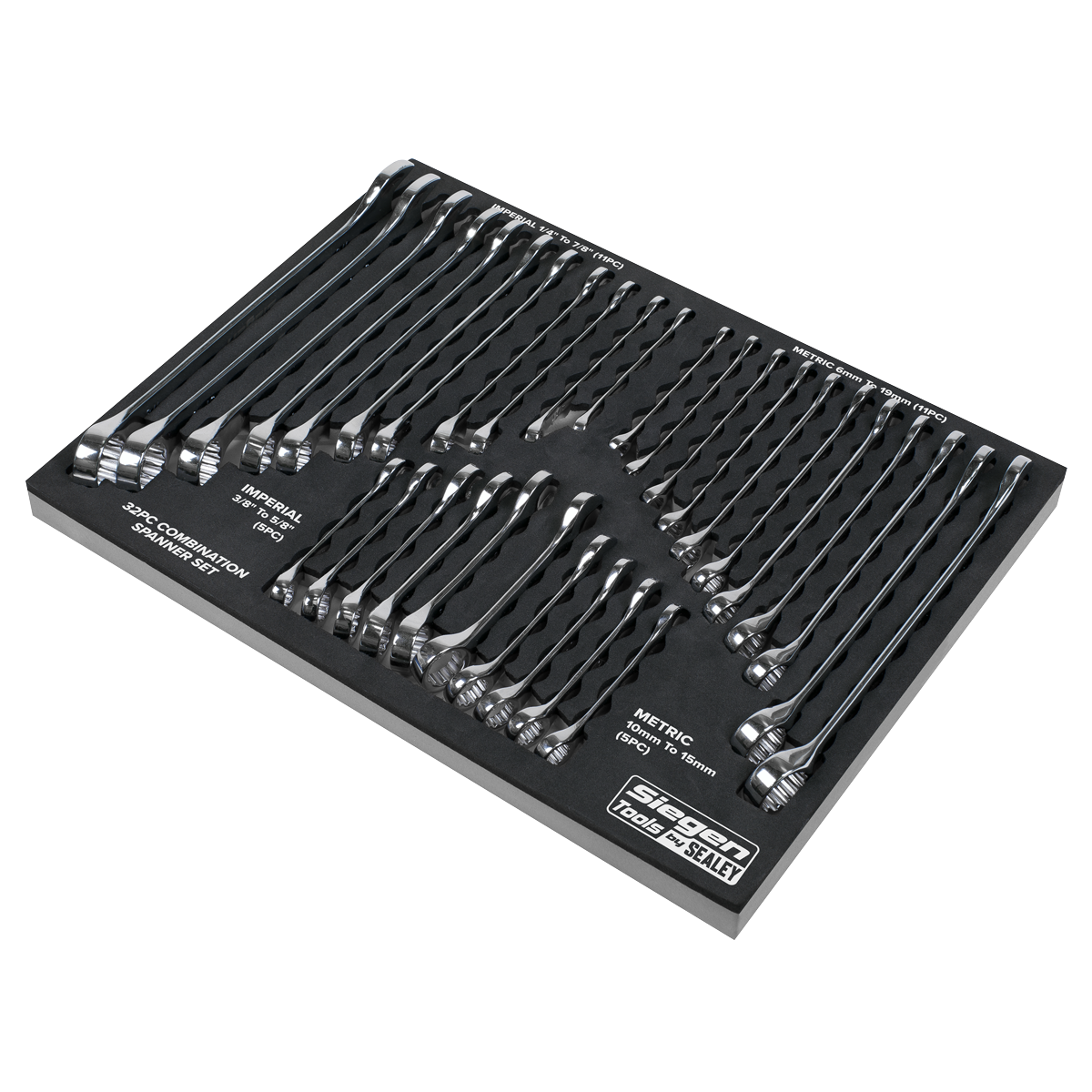 Siegen S01239 Siegen Metric/Imperial Combination Spanner Set 32pc